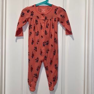 Carter’s Baby Girls Floral Cotton Sleep & Play Bodysuit size 9m